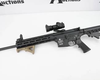 The Smith & Wesson M&P15-22 is a .22 Long Rifle variant of the Smith & Wesson M&P15 semi-automatic rifle, but is blowback-operated rather than direct impingement-operated. It is intended for recreational shooting and small game hunting. NO MAG. This Rifle is in excellent condition showing normal signs of use and wear.