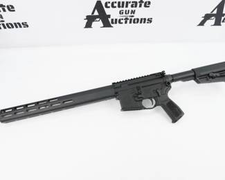 The M400 TREAD is an optics ready, aluminum frame rifle. TREAD features a 16” stainless steel barrel with a free-floating M-LOK hand guard, a single-stage polished/hard-coat trigger, ambidextrous controls, a Magpul SL-K 6 position telescoping stock, a mid-length gas system, and is chambered in 5.56 NATO. The rifle is in excellent condition, showing minimal signs of use and wear. The firearm is sold without a magazine. 