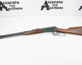 The Winchester Model 1894 rifle (also known as the Winchester 94 or Model 94) is a lever-action repeating rifle that became one of the most famous and popular hunting rifles of all time. It was designed by John Browning in 1894 and originally chambered to fire two metallic black powder cartridges, the .32-40 Winchester and .38-55 Winchester. It was the first rifle to chamber the smokeless powder round, the .30 WCF (.30 Winchester Center Fire, in time becoming known as the .30-30 Winchester) in 1895. In 1901, Winchester created the new .32 Winchester Special caliber with production of rifles starting in 1902. The Model 1894 has been referred to as the "ultimate lever-action design" by firearms historians such as R. L. Wilson and Hal Herring. This Rifle is in excellent condition showing normal signs of use and wear. 