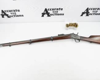 The Remington Rolling Block rifle was a breech-loading rifle produced from the mid-1860s into the early 20th century by E. Remington and Sons (later Remington Arms Company). The action was extremely strong, and could easily withstand the increased pressure of the new smokeless powders coming into use by the late 1880s.This rifle is in excellent condition and is sold with ammo and a hard case. 