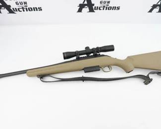 The Ruger American Ranch offers minute-of-angle accuracy that can make every hunt a success. The ergonomic, lightweight synthetic stock designed for quick, easy handling blends a classic look with modern forend contouring and grip serrations with a soft rubber buttpad for maximum recoil reduction. This Rifle is paired with a NcStar 2-7x32 Scope. This Rifle is in Excellent condition showing normal signs of use and wear. 