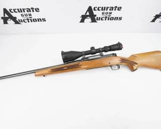 The "Ted Williams" Model 53 is a Model 70 Winchester that was made for distribution through Sears and Roebuck. .Caliber .30-06 Springfield. 22" barrel . "Ted Williams" was the brand name used on Sears' higher end rifles. We know of no serial number reference that is accurate for dating Sears' products but this variant was sold from the late 1950's to the mid 1970's. Paired with a simons scope. This Rifle is in excellent condition showing normal signs of use and wear. 