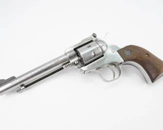 Strong, durable, dependable and versatile, Ruger New Model Single-Six revolvers are the perfect small bore single-action revolver for plinking, small game hunting or serious competition. The New Model Single-Six Convertible provides an extra cylinder, which allows shooters to quickly change from shooting 22LR to 22 WMR.This revolver is in excellent condition showing normal signs of use and wear.