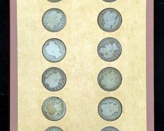 Barber Quarters, Qty 12, Years Include 1892 Qty 2, 1895 Qty 2, 1896, 1897, 1898 Qty 2, 1899, 1904, 1905, And 1906