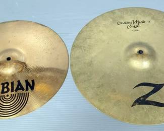Zildjian Custom Medium Crash Cymbal, 17", And Sabian B8Pro 14" Medium Hi-Hat Cymbal