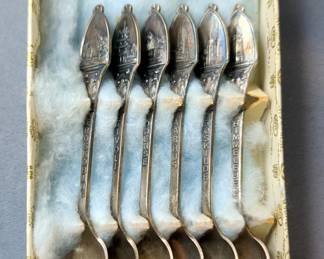 Guldsmed Knud Pedersen 6 Spoon Set, Chinese Dragon Spoon/Chopstick Rest Set Of 4, Stainless Steel Butter Dish, Stainless Steel Gravy Boat, Continental Silver Co Inc Wild Rose Brilliantone 1058 Hammered Aluminum Bowl, And More, Total Qty 11