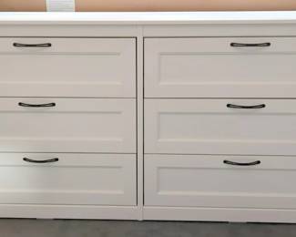 Laminate Wood Six Drawer Dresser, 32" x 63" x 19.5"