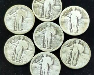 Standing Liberty Quarters, Qty 7