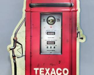 Vintage Style Texaco Gas Pump Metal Sign, 23.5" x 10.25"