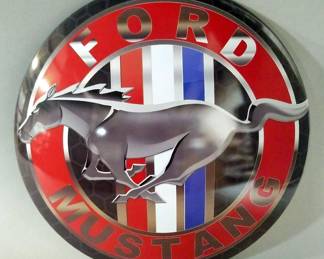 Ford Mustang Metal Button Sign, 15"