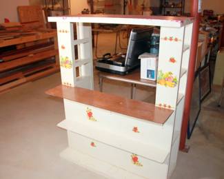 Vintage Handmade Child’s Grocery Store Stand