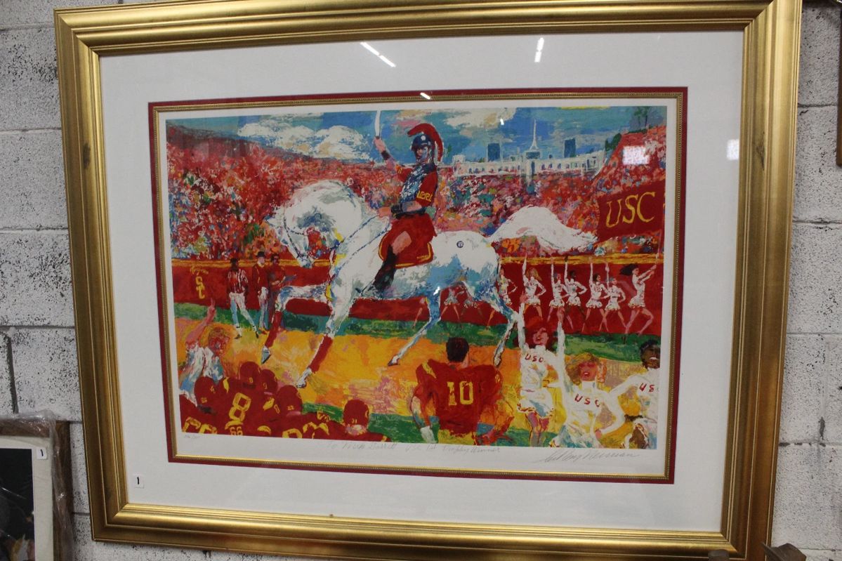 Signed and numbered LeRoy Neiman print with sentiment to Mike Garrett - USC Heisman Trophy winner 1965
