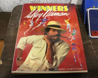 Signed LeRoy Neiman biography with sentiment to Mike Garrett