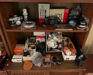 Vintage 35mm SLR Canon F1 cameras and more