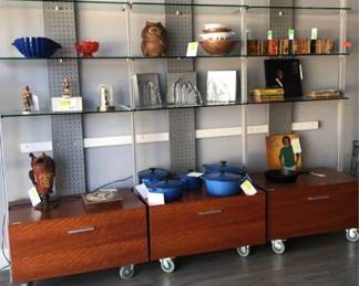 Very Nice Display Unit with Storage Drawers On Casters Does Not Include Contents