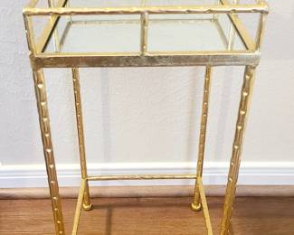 Brass & glass side table