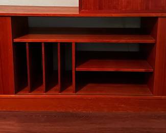 Danish Teak media cabinet/credenza with sliding doors