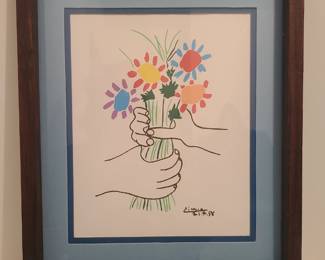 Pablo Picasso "Flowers in the Hands" Rare Vintage Art