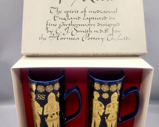 Hornsea War of the Roses Tankards YORK LANCASTER Set of 2 England 
  by C. J. Smith