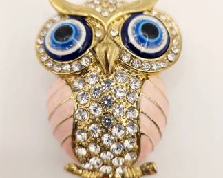Large jeweled owl pendant