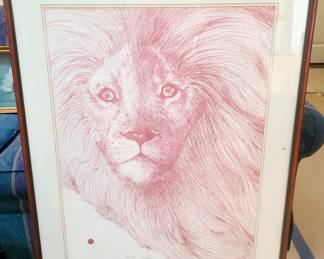 RABINDRA "LION ROUGE" HUGE LIMITED EDITION HAND SIGNED & NUMBERED 