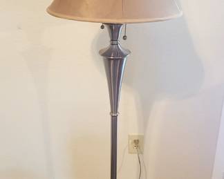 Silver metal floor lamp