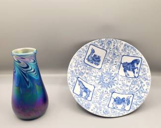 ▪︎ Iridescent Art Glass Signed Vase – Hand Blown and Gorgeous! 
▪︎ Andrea by Sadek Asian Blue White Porcelain Bowl