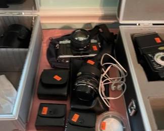 Camera, lenses & flash bulbs