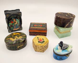 Various trinket boxes