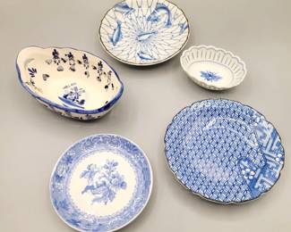 Various blue & white Chinese porcelain wares including Andrea by Sadek