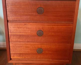 3 drawer Teak nightstand