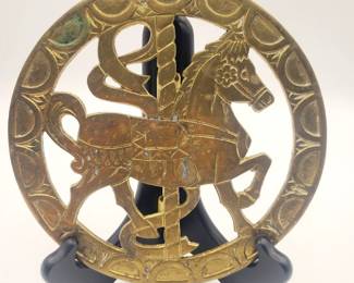 Carousel horse brass trivet