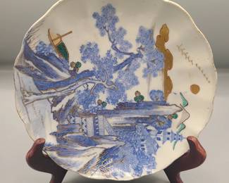 Imari plate ~ Meiji Period ~ landscape scene