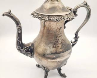 Silver on copper vintage tea pot