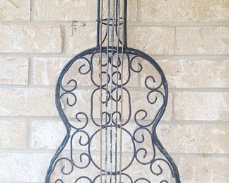 Wrought-iron guitar wall hanging decor
