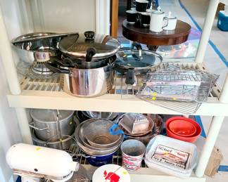 Kitchen Aid, pots, pans, crepe maker & more!!