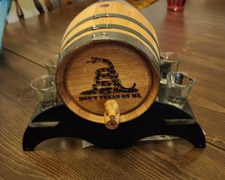 "Don't Tread On Me" Decanter with Shot Glasses