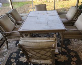 Outdoor Patio Table with 6 Chairs