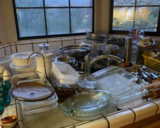 pots, pans, silverware, dishes, cookware