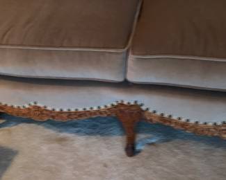 Carved Tufted Sofa original Mohair