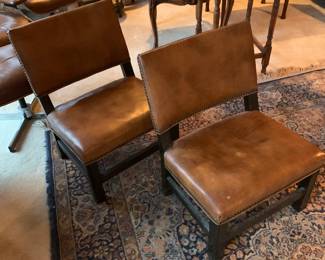 mini leather nail head chairs