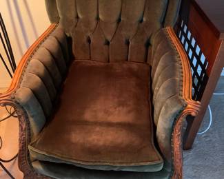 Victorian style velvet upholstered chair