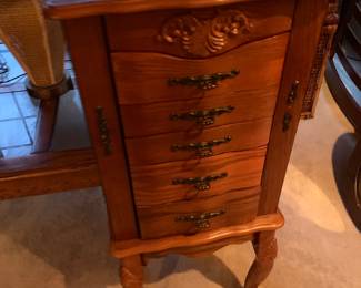 vintage Powell Oak Jewelry armoire
