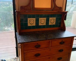 Antique marble top Mohagany washstand 