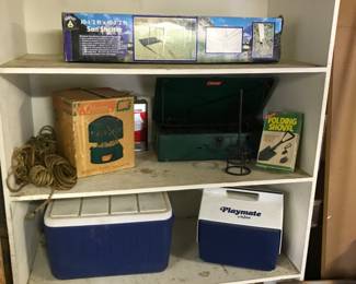 camping gear, ice chests