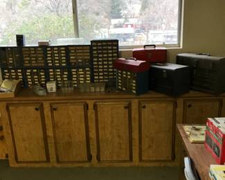 storage drawers, cupboards