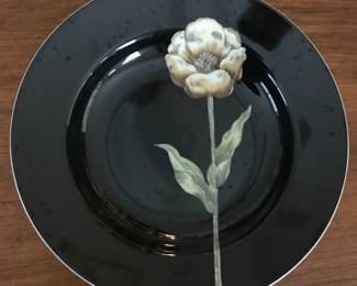 painted flower on plate