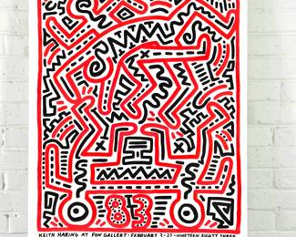 Authentic 1983 Keith Haring at Fun Gallery Lithograph - 23" x 29.5" READ UPDATED DESCRIPTION
