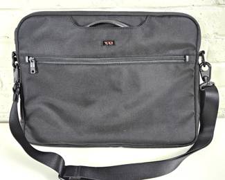 Tumi Black Ballistic Nylon Laptop Bag with Crossbody Strap & Carrying Handles - 12"H, 16"W, 2"Thick