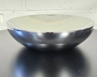 Alessi Italy Double Round Bowl in Polished Stainless Steel 8"